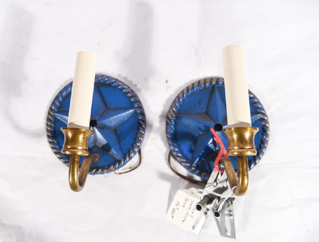 PAIR OF PAINTED BRASS SINGLE LIGHT WALL SCONCES (1 of 6)