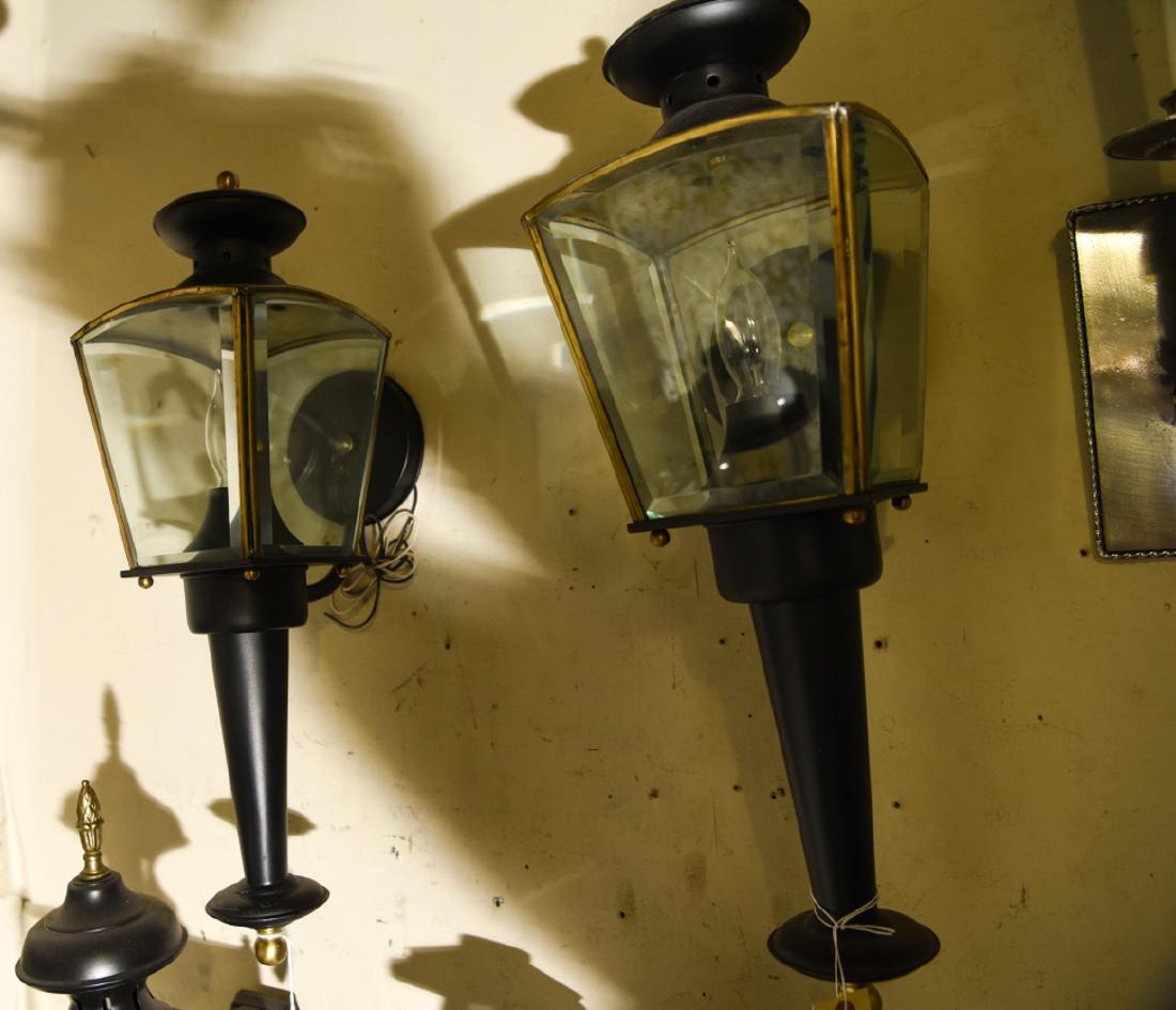 PAIR OF CONTEMPORARY TORCHIERE FORM WALL SCONCES (1 of 9)