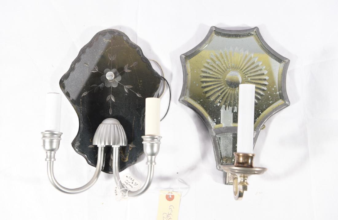 (2) CONTEMPORARY MIRROR BACK SCONCES (1 of 5)