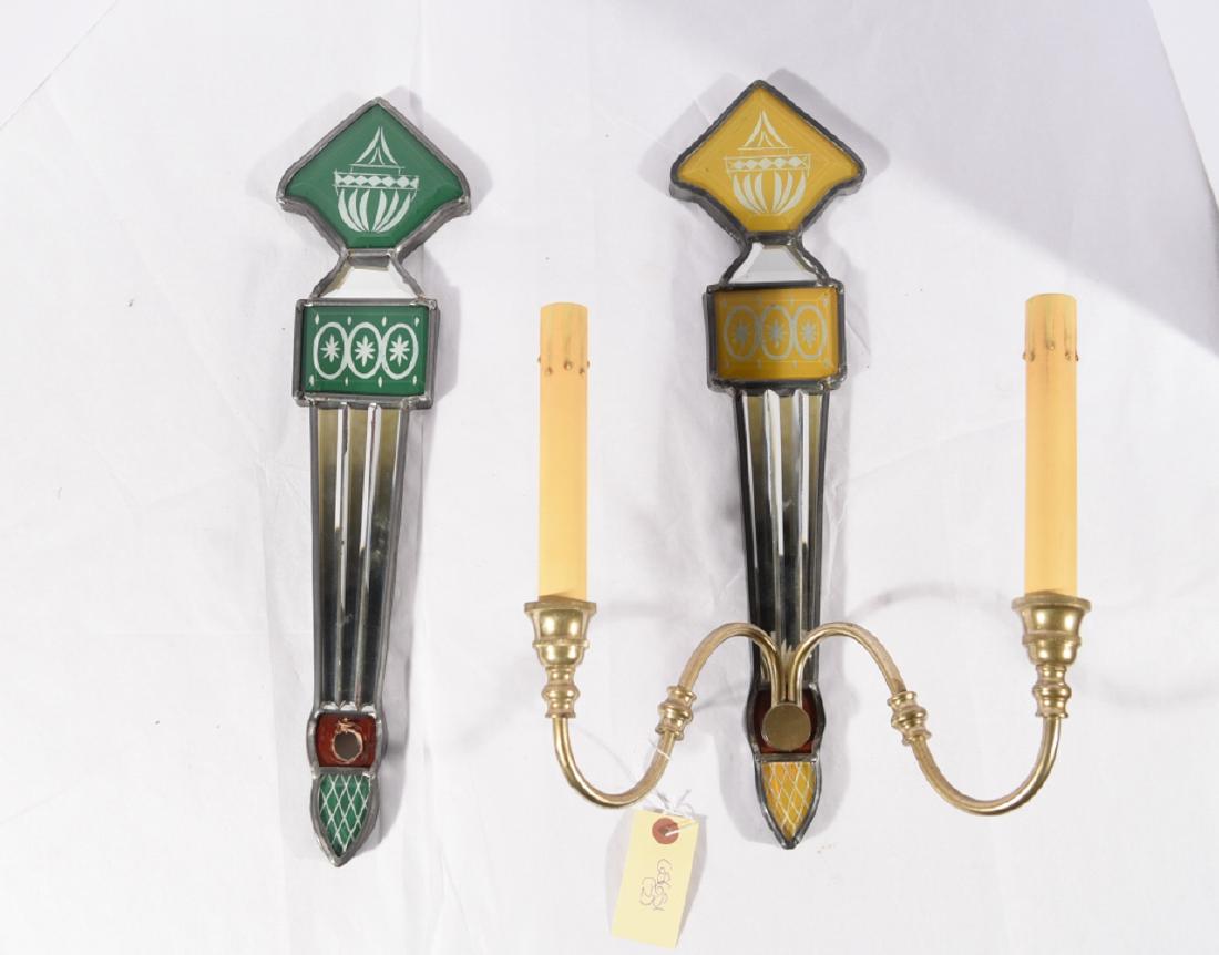 (2) REVERSE PAINTED MIRRORED SCONCES (1 of 5)
