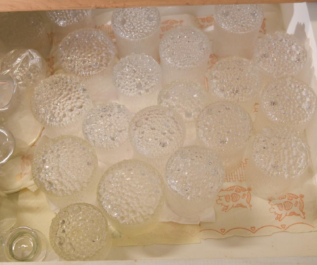 TAPIO WIRKKALA SCANDINAVIAN ICE GLASS CUPS: (21) pieces. Dimensions: (Tallest) H 5" x Dia. 3.25" Condition: No issues to note.