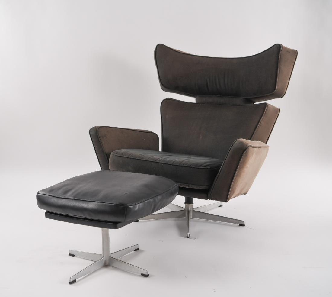 ARNE JACOBSEN OX LOUNGE CHAIR & OTTOMAN C. 1966 (1 of 20)