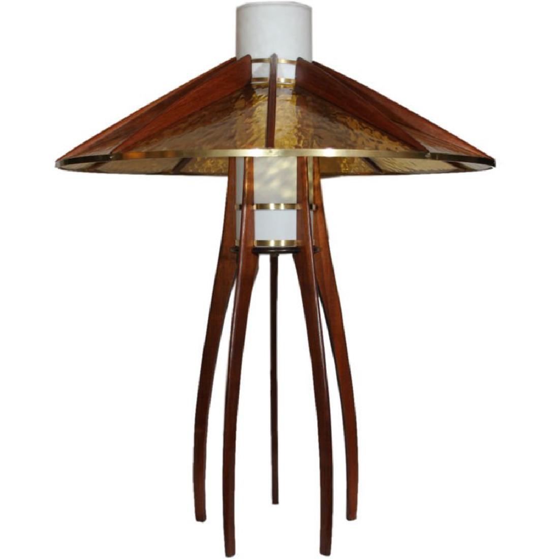 ARCHITECTURAL GLASS AND WOOD TABLE LAMP (1 of 13)