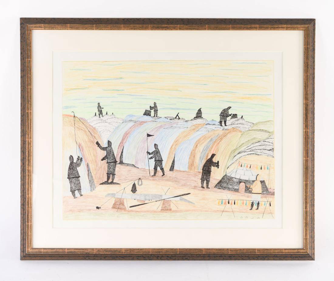 SIGNED INUIT COLOR LITHOGRAPH (1 of 10)