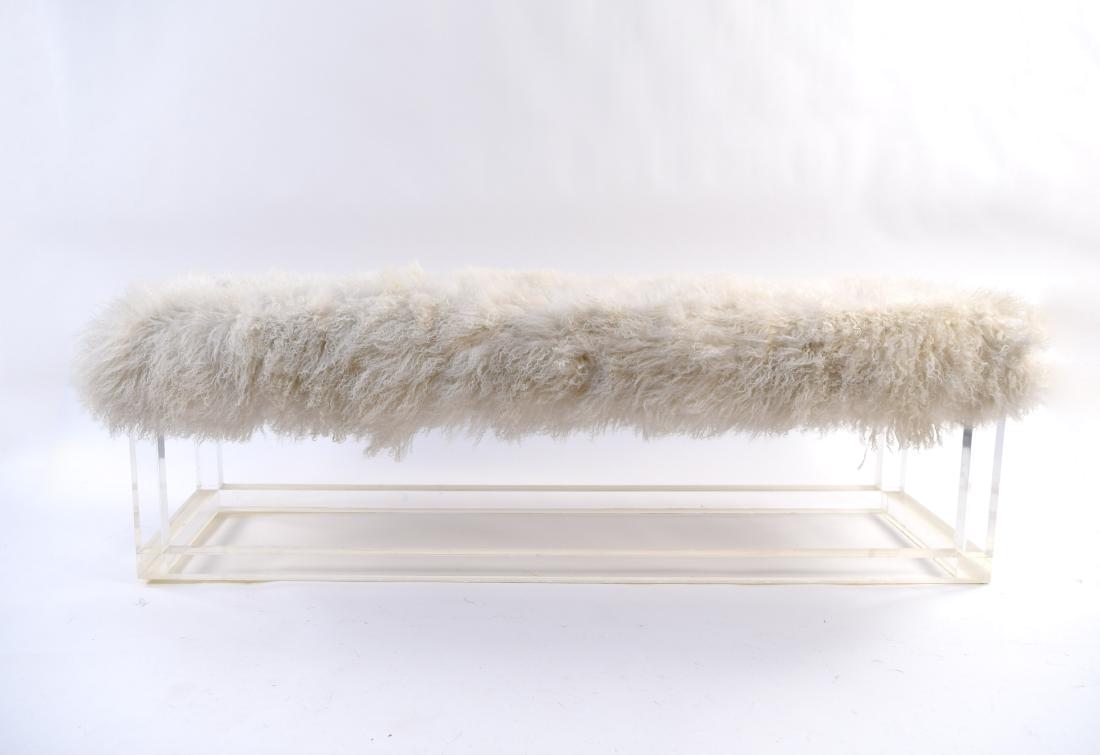 LAMBS WOOL AND LUCITE BENCH (1 of 14)
