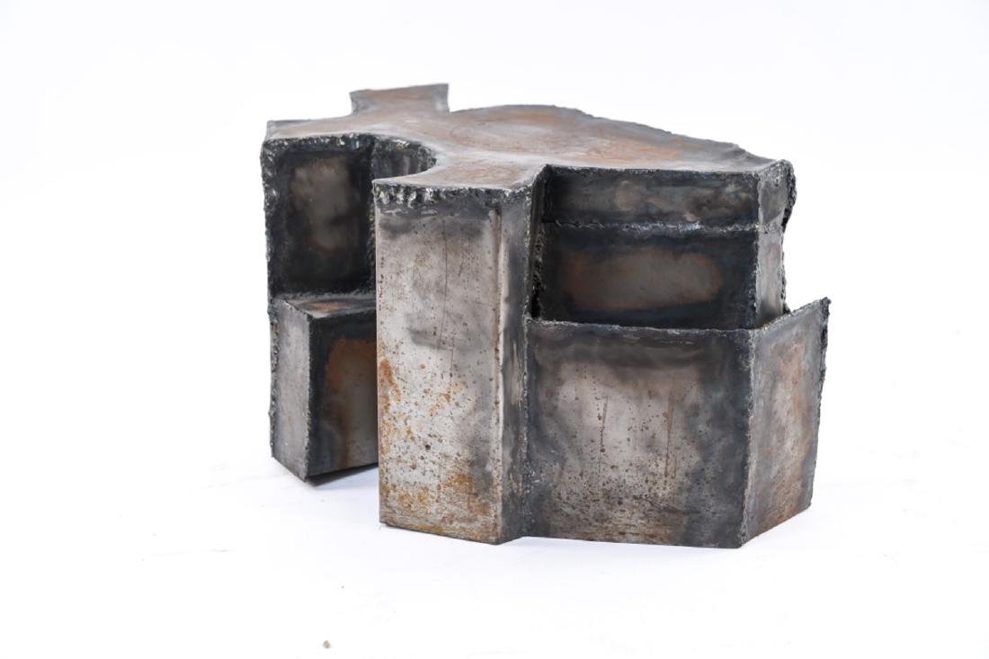 BRUTALIST MID-CENTURY WELDED STEEL END TABLE (1 of 18)