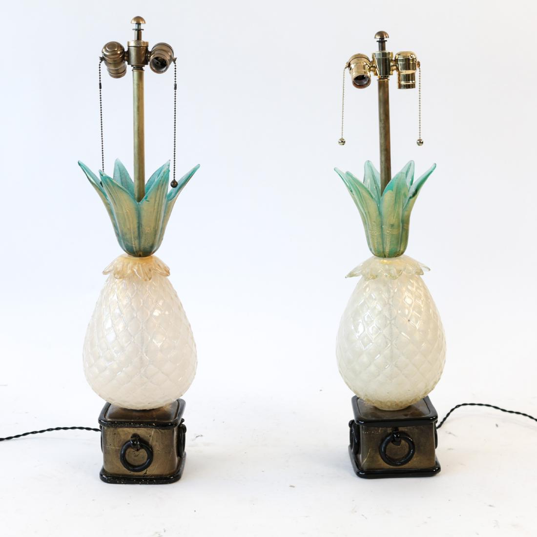 PAIR OF MARTINUZZI ART GLASS PINEAPPLE TABLE LAMPS (1 of 15)
