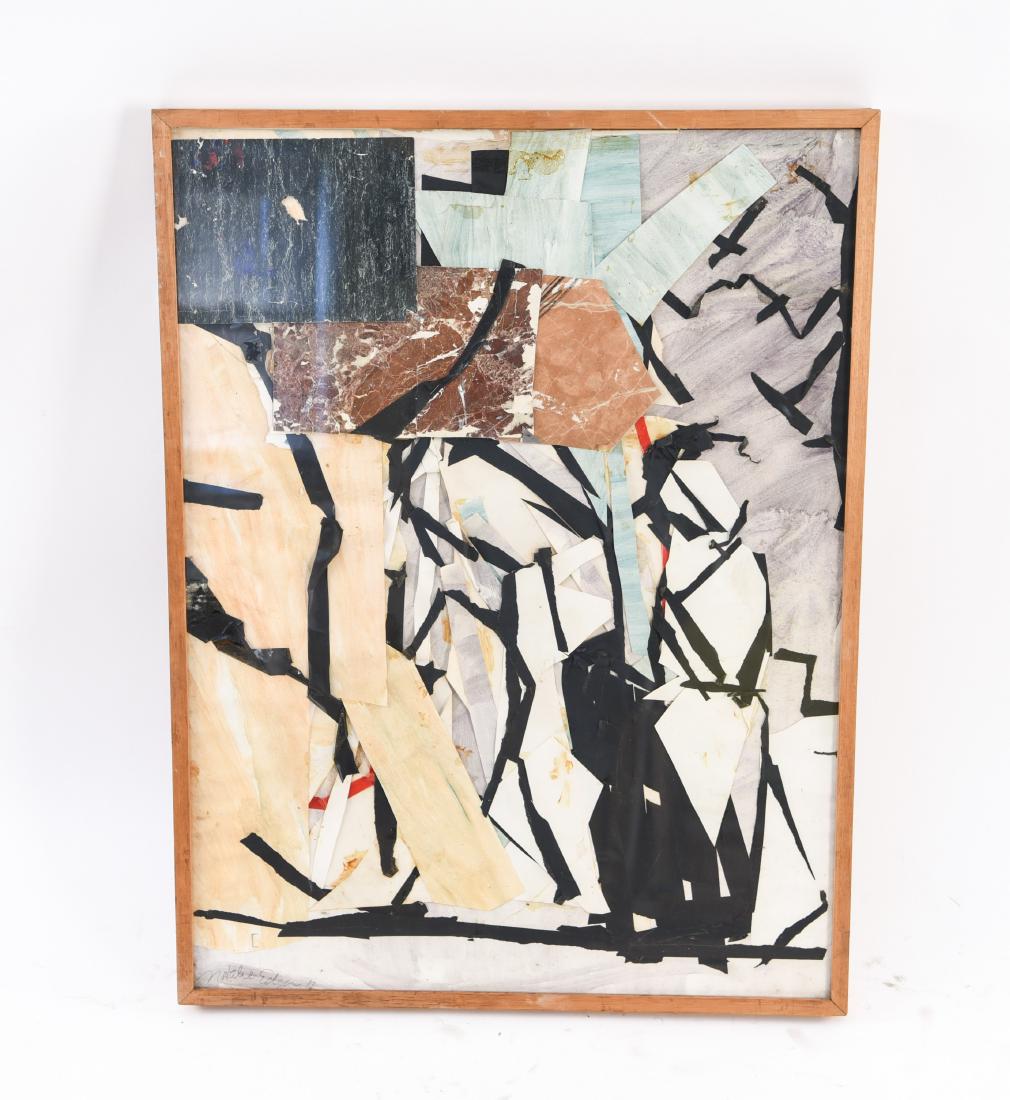 MODERN ABSTRACT COLLAGE, SIGNED, DATED 1979 (1 of 10)