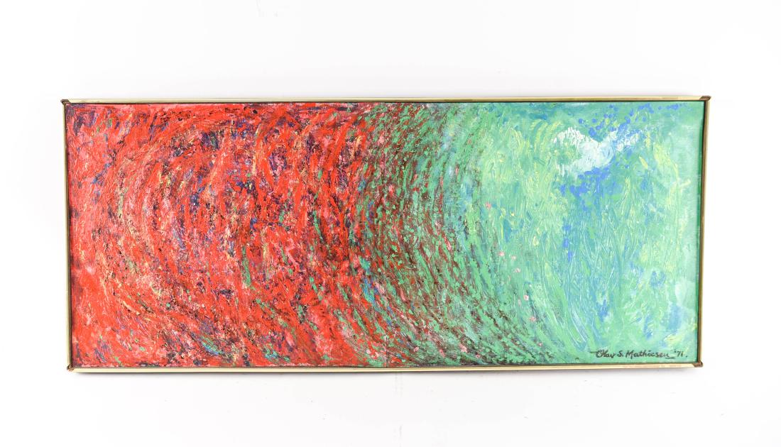 OLAV MATHIESEN OIL ON BOARD ABSTRACT (1 of 7)