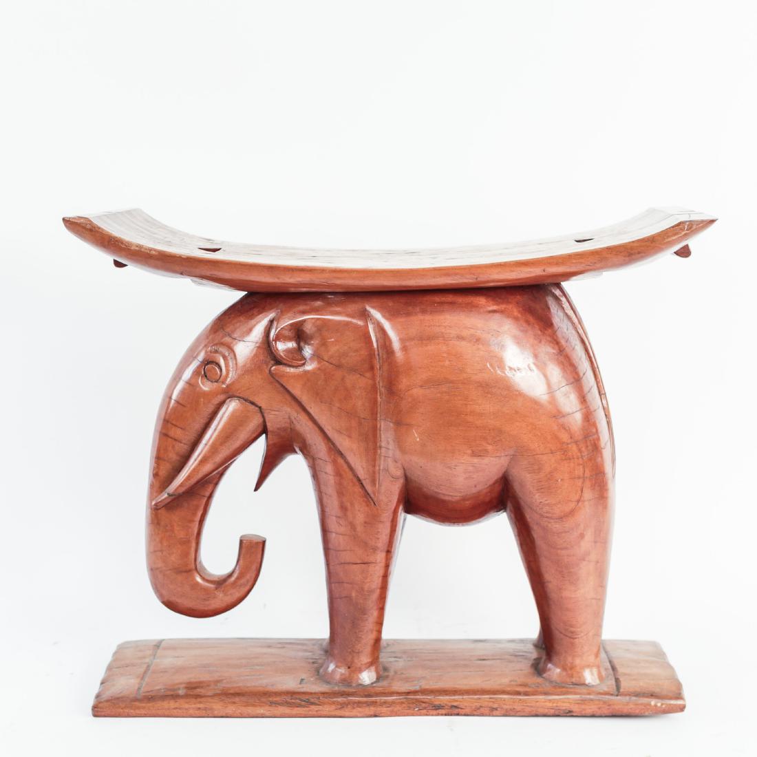 CARVED AFRICAN ELEPHANT STOOL (1 of 17)