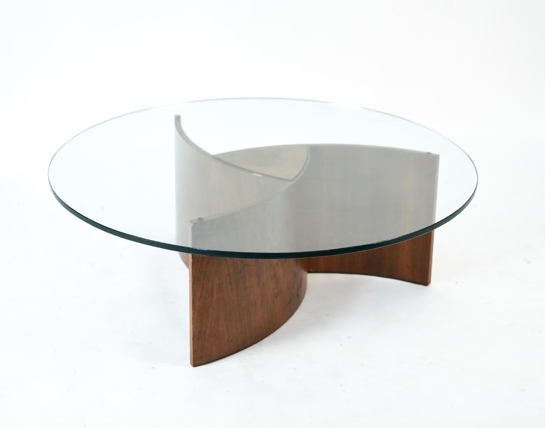 LANE ROUND GLASS TOP COFFEE TABLE (1 of 12)