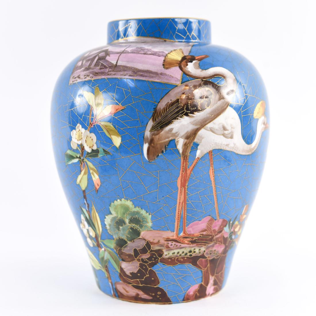 AESTHETIC MOVEMENT FAUX CLOISONNE PORCELAIN VASE (1 of 11)