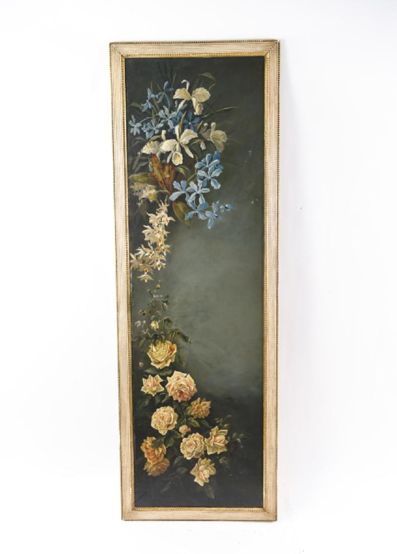 ANTIQUE FLORAL STILL LIFE O/C PAINTING (1 of 10)