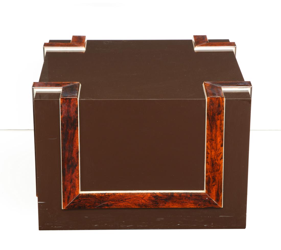 FAUX TORTOISE SHELL MID-CENTURY CUBE TABLE (1 of 7)