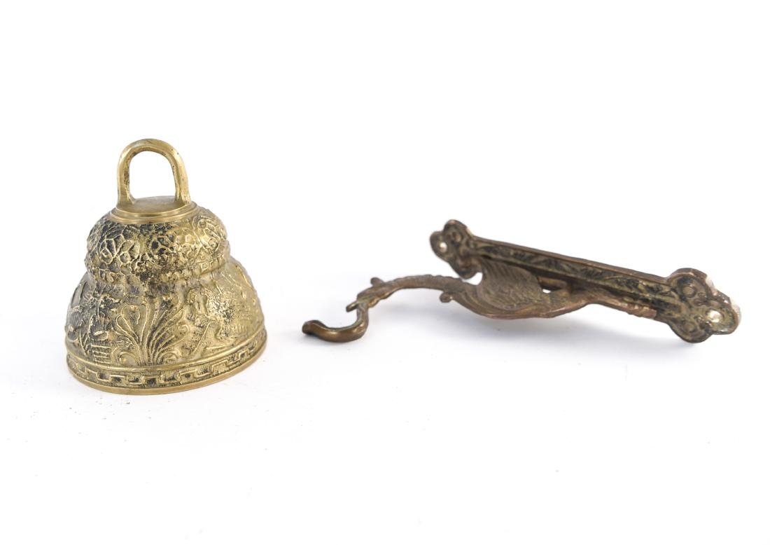 BRASS BELL AND VINTAGE WALL MOUNT (1 of 10)