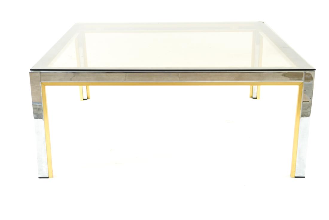MID-CENTURY CHROME & BRASS COFFEE TABLE (1 of 7)
