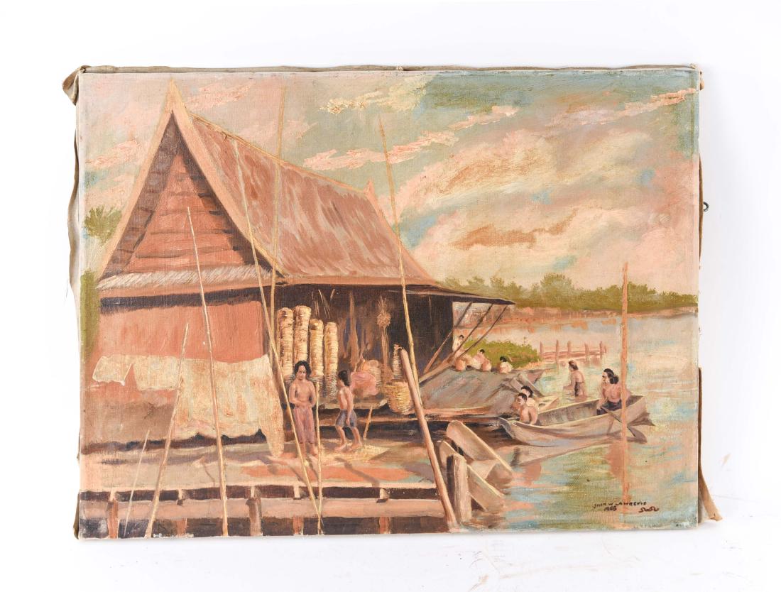 OIL ON CANVAS ISLAND PAINTING (1 of 10)