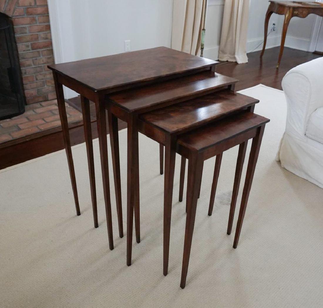 SET OF (4) MAHOGANY NESTING TABLES (1 of 4)