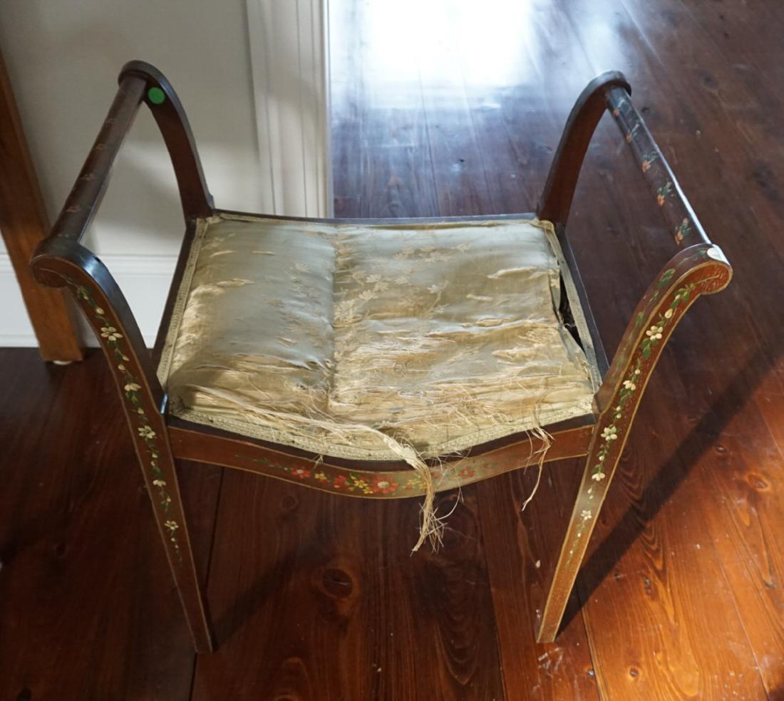 ANTIQUE PAINT DECORATED BENCH (1 of 3)
