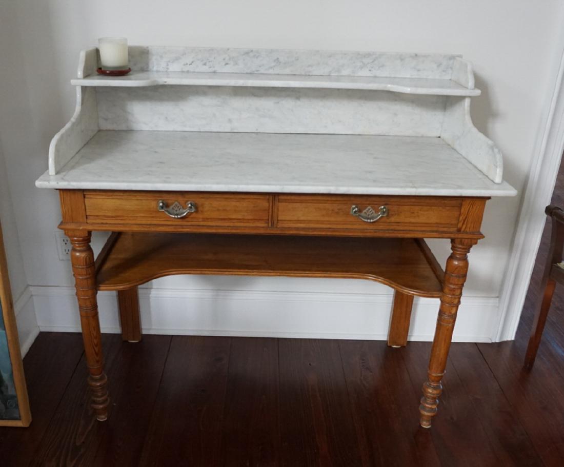 ANTIQUE MARBLE TOP WASH BASIN (1 of 4)