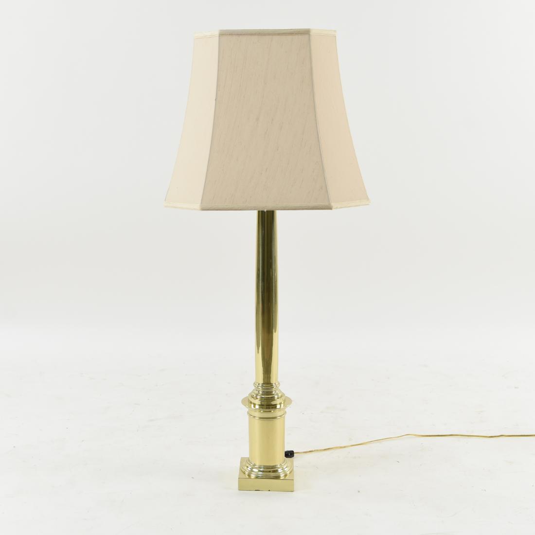 BRASS COLUMN TALL TABLE LAMP (1 of 7)