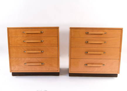 ELIEL SAARINEN (1873-1950 JOHNSON FURNITURE CHESTS: Dimensions: H 30.25" x W 30" x D 19.75" Condition: Finish wear, scratches, scuffs, nicks, and dings.