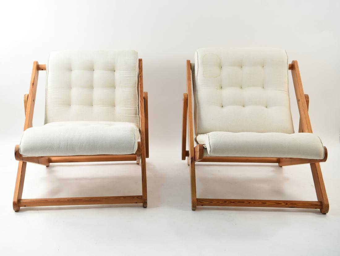 PAIR PINE KONTIKI LOUNGE CHAIRS BY GILLIS LUNDGREN (1 of 19)