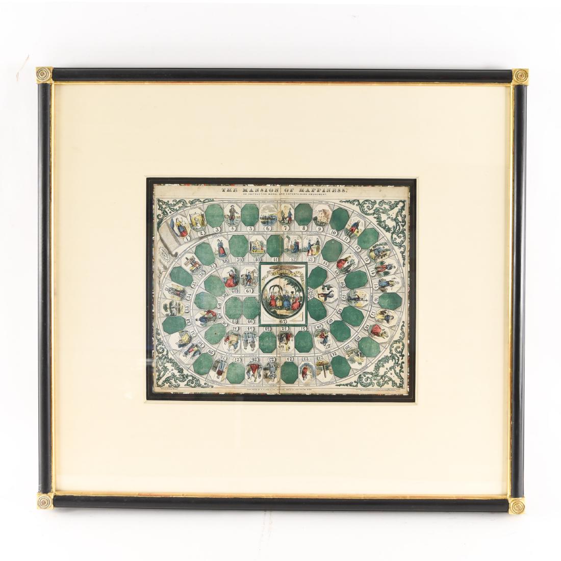 19TH C. MANSION OF HAPPINESS FRAMED BOARD GAME (1 of 13)
