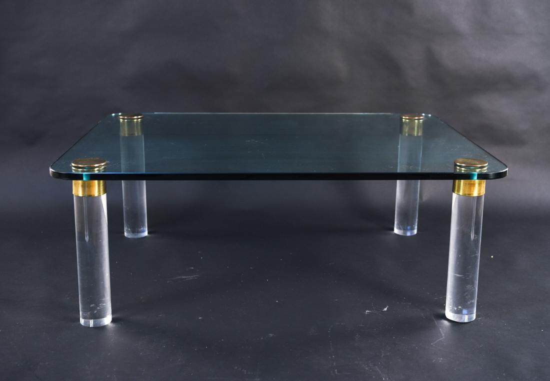 PACE LUCITE & BRASS COFFEE TABLE (1 of 10)