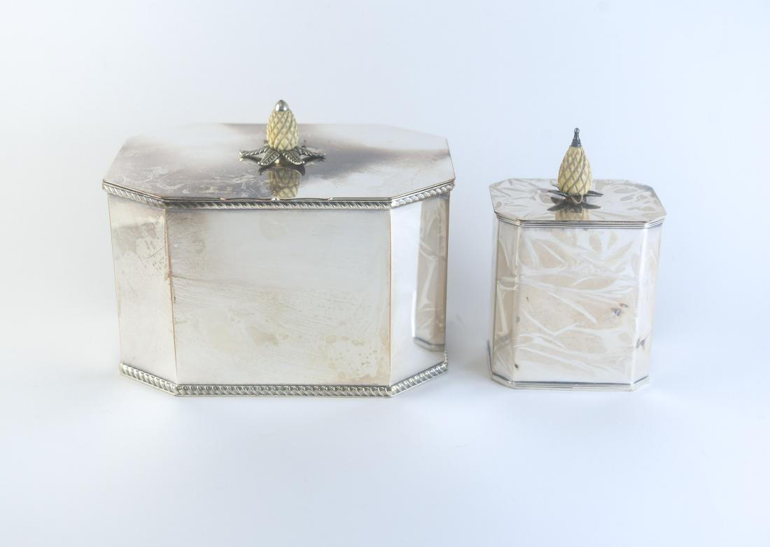 (2) ENGLISH STERLING SILVER MOUNTED BOXES (1 of 15)