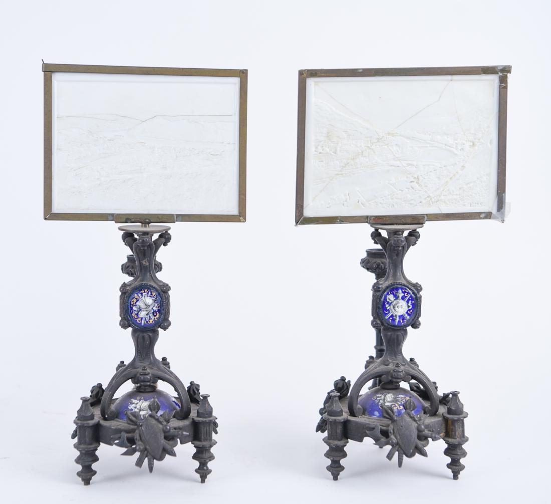 19TH C. VICTORIAN ENAMEL LITHOPHANE CANDLE LAMPS (1 of 12)