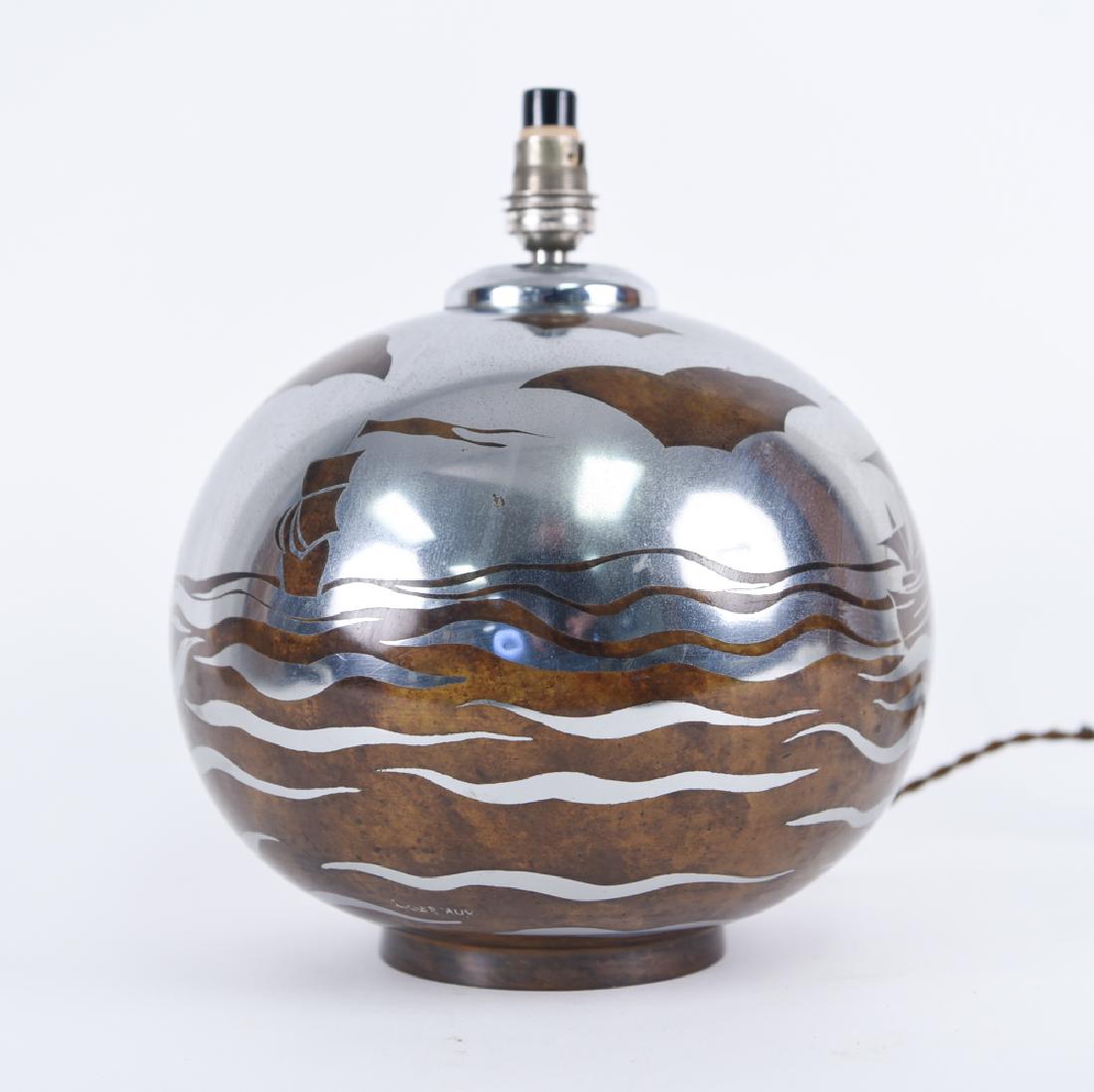 ART DECO DINANDERIE COPPER AND CHROME LAMP (1 of 8)