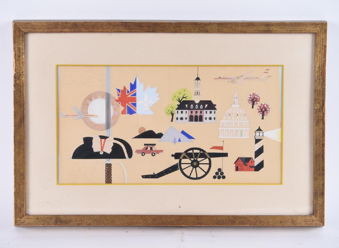 1960S AMERICAN TRAVEL ILLUSTRATION WATERCOLOR (1 of 8)