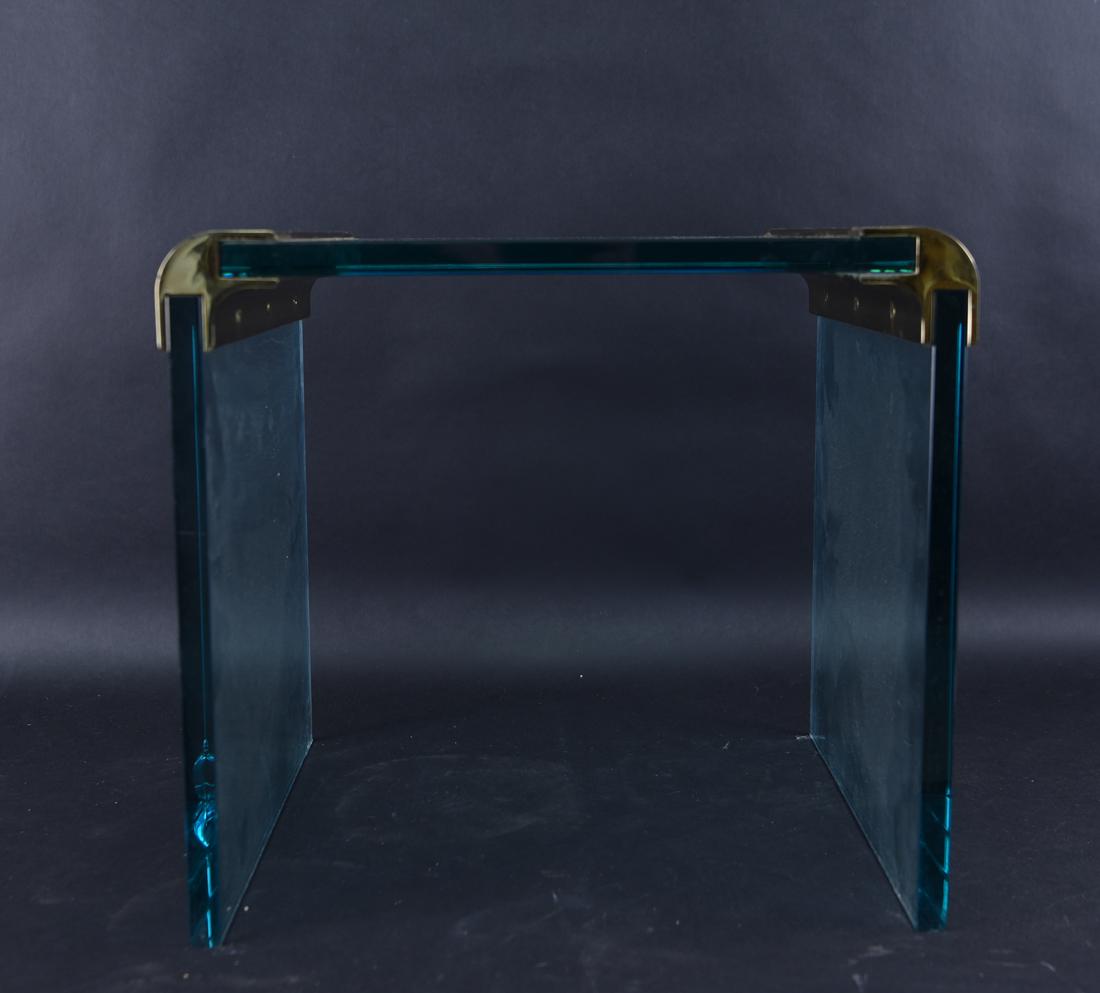 PACE GLASS AND BRASS WATERFALL SIDE TABLE (1 of 17)