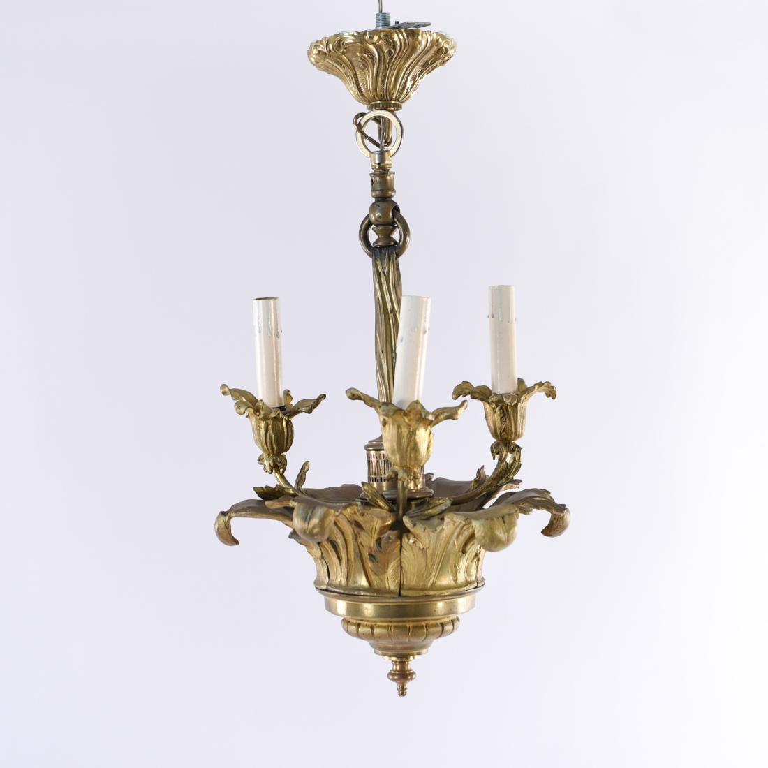 EARLY 20TH C. GILT BRONZE HANGING LAMP (1 of 11)