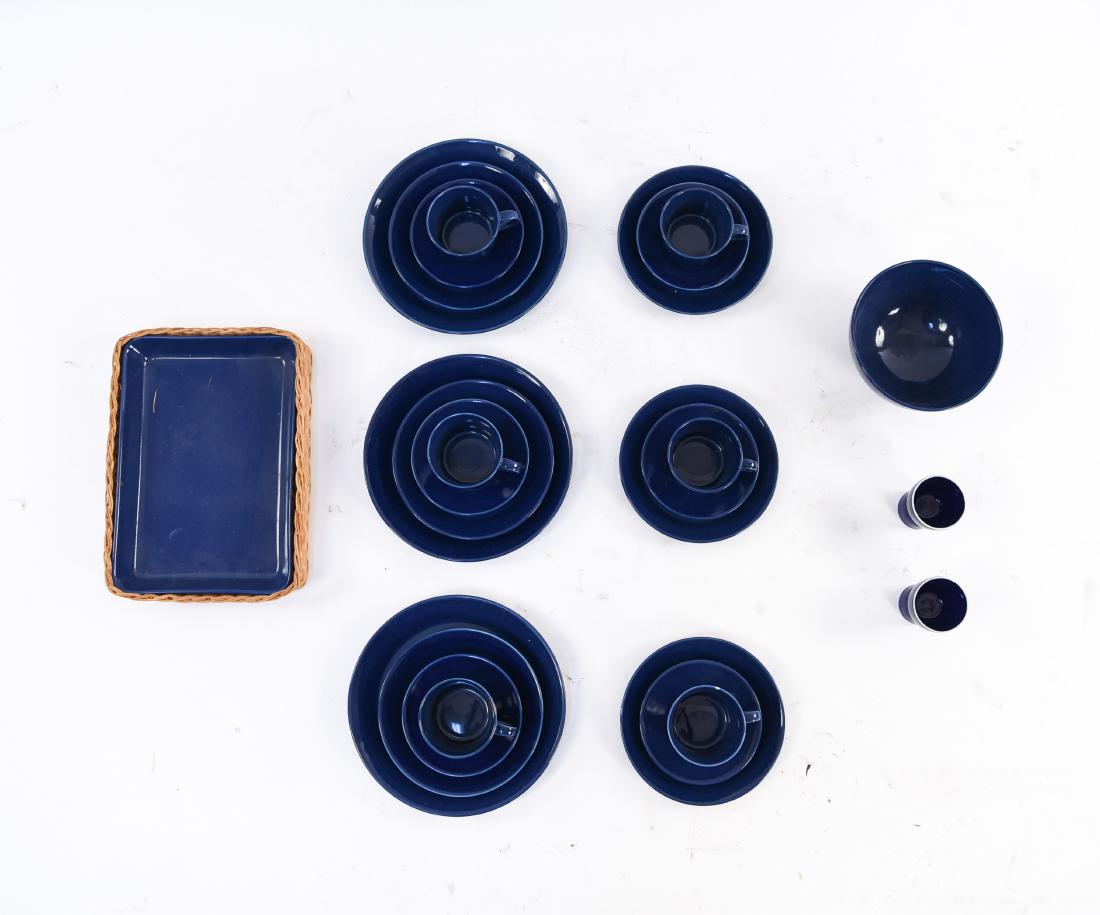 DANISH MID-CENTURY BLUE CERAMIC SERVICE (1 of 7)