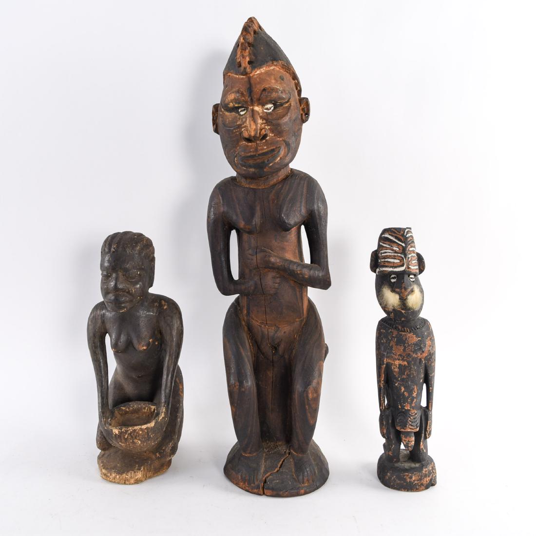 (3) VINTAGE TRIBAL WOOD SCULPTURES (1 of 12)