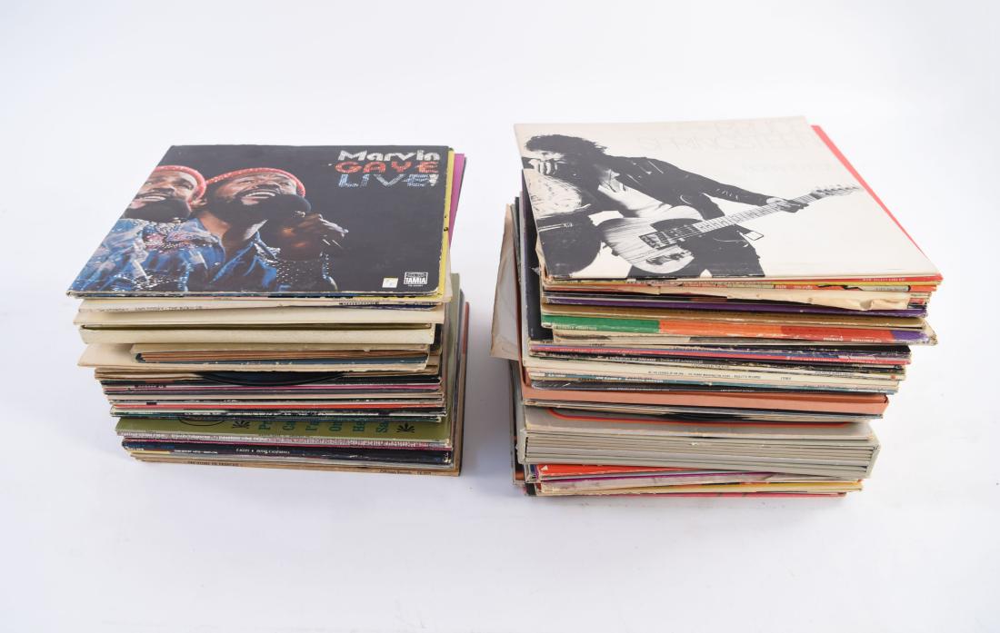 RECORD ALBUM GROUPING: Including Linda Ronstadt, Loggins & Messina, Diana Ross & The Supremes, etc. Condition: Showing vintage wear consistent with age and use.