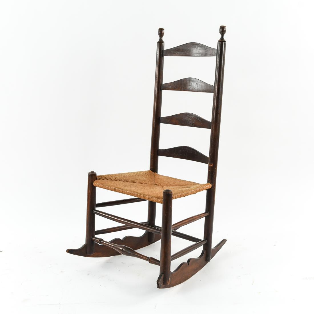 LADDER BACK RUSH SEAT ROCKING CHAIR (1 of 15)