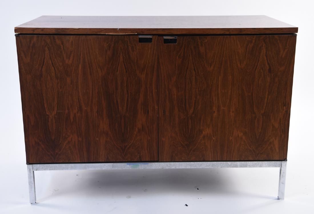 FLORENCE KNOLL ROSEWOOD & CHROME LOW CABINET (1 of 14)