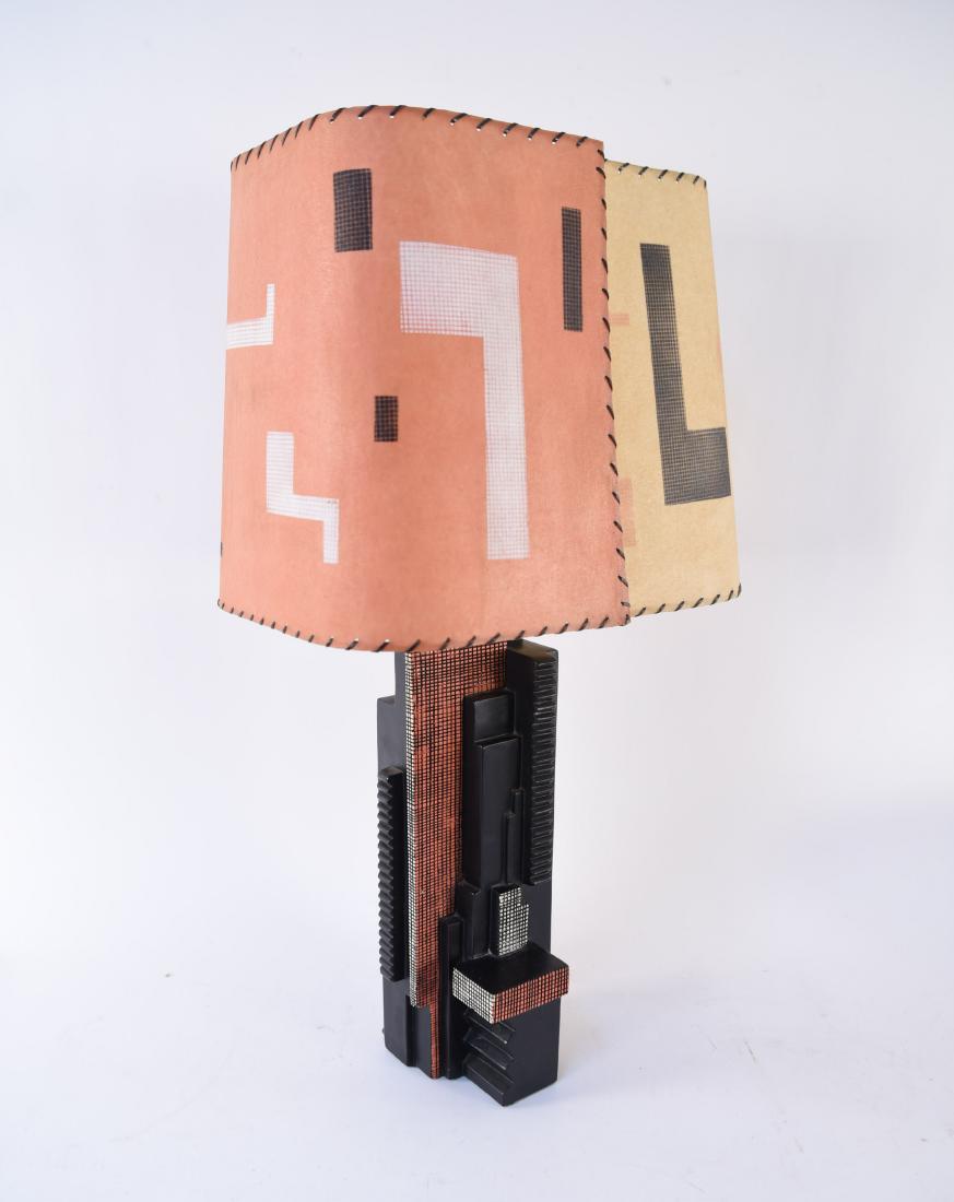 SIGNED SCULPTURELINE BLACK & RED TABLE LAMP (1 of 17)