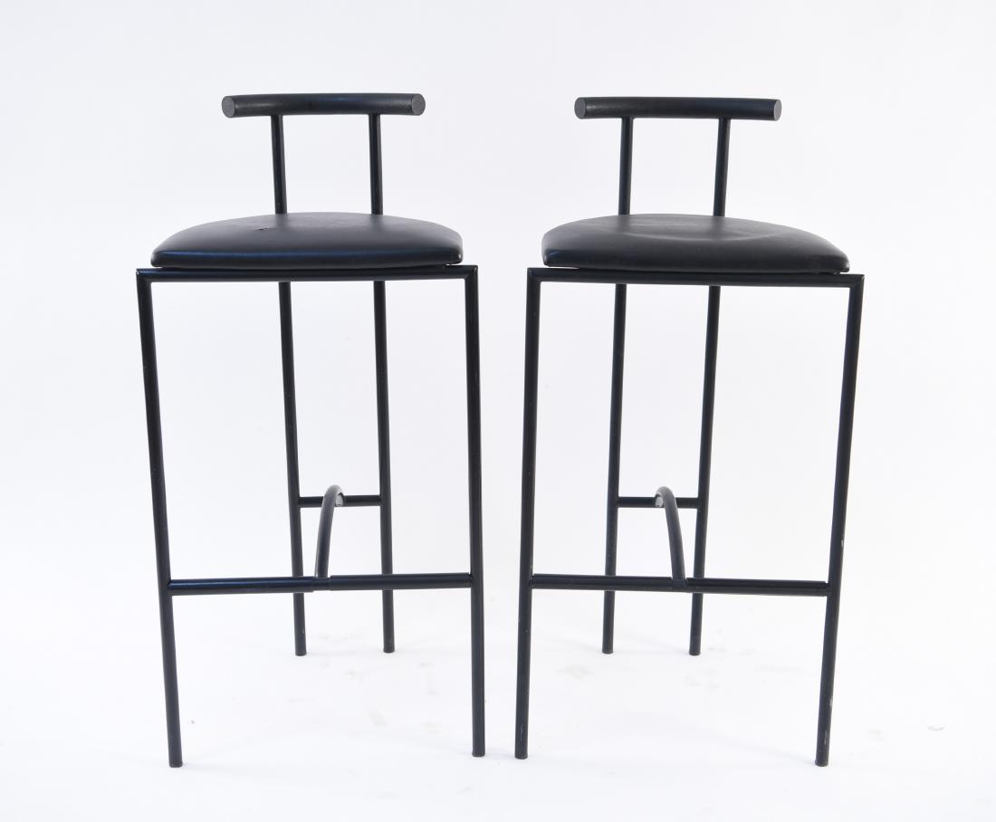 PAIR RODNEY KINSMAN, BIEFFEPLAST BLACK BAR STOOLS (1 of 14)