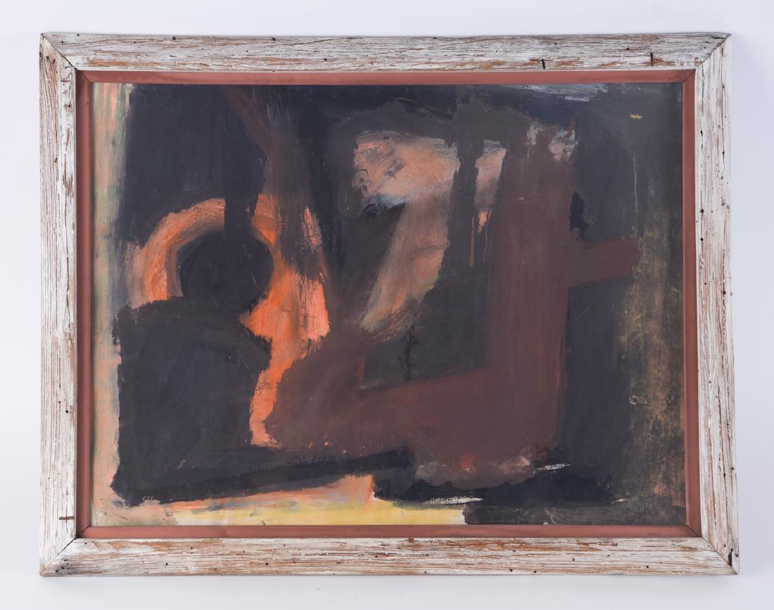 ABSTRACT EXPRESSIONIST GOUACHE ON PAPER (1 of 9)