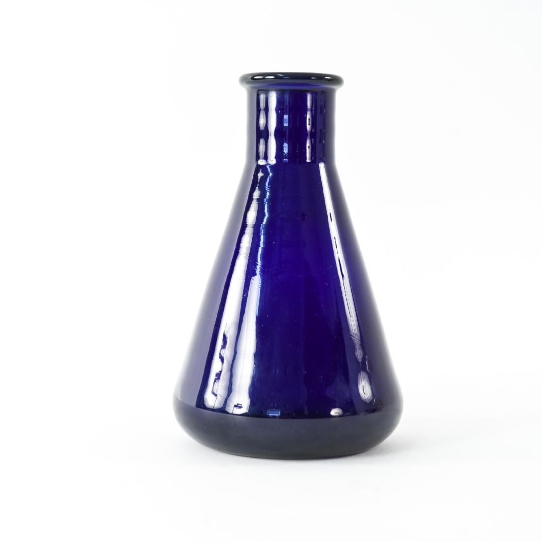 DANISH MID-CENTURY HOLMEGAARD BEAKER GLASS VASE: Dimensions: H 9" x Dia. 5.5" Condition: Light surface wear. Wear consistent with age and use. D039