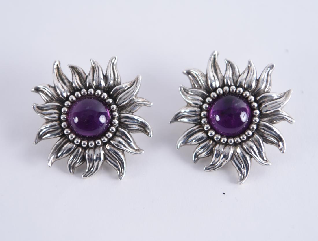 STEPHEN DWECK AMETHYST AND SILVER EARRINGS (1 of 8)