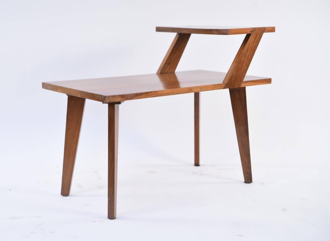 VINTAGE BENCH MADE SOLID WALNUT 2 TIER END TABLE (1 of 13)