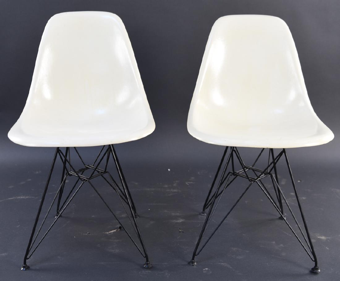 PAIR OF EAMES HERMAN MILLER EIFFEL SHELL CHAIRS (1 of 13)