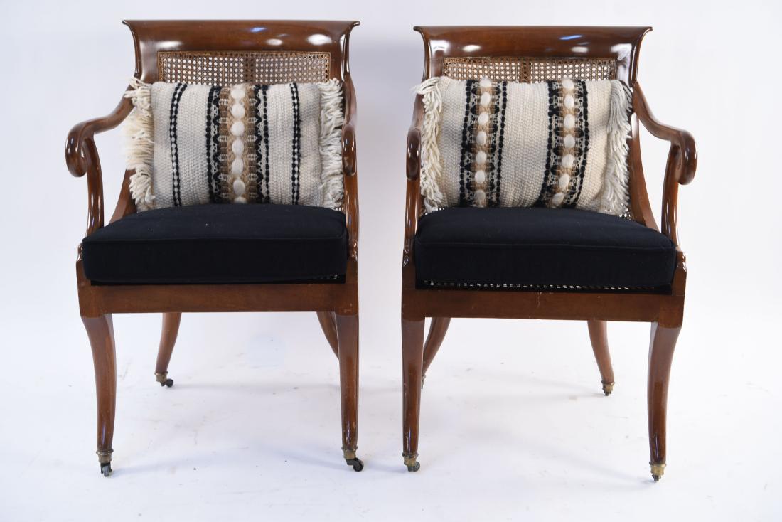 PAIR OF CANED ARMCHAIRS (1 of 20)