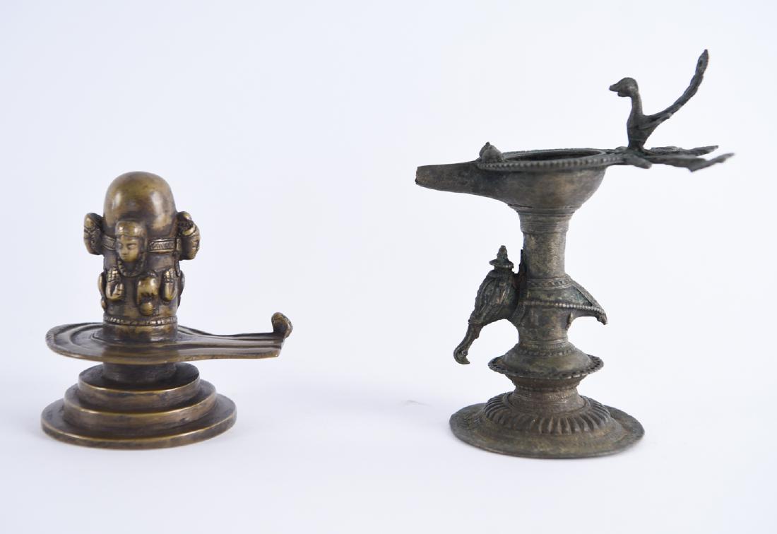 PAIR OF INDIAN OIL LAMPS (1 of 14)