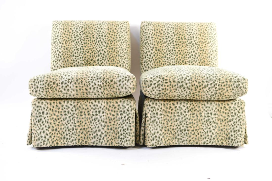 PAIR OF CHEETAH PRINT SLIPPER CHAIRS (1 of 13)